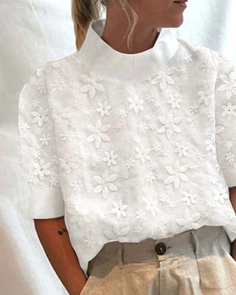Liora Embroidered Linen Blouse
