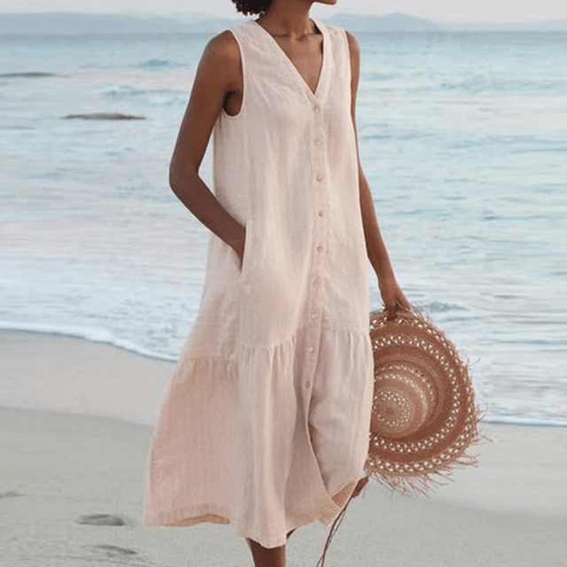 Lyra Linen Midi Dress