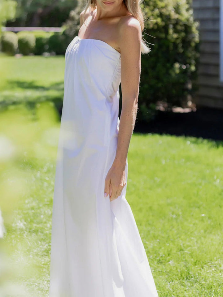 Adjustable Strap Strapless Maxi Dress