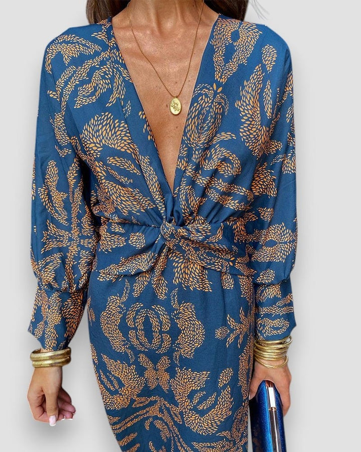 Kaia Twist-Front Maxi Dress