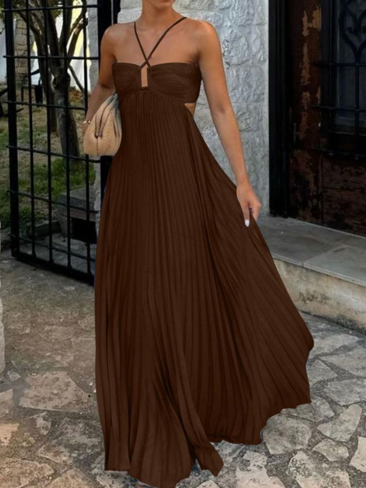 Bandeau Pleated Sleeveless Suspender Dress