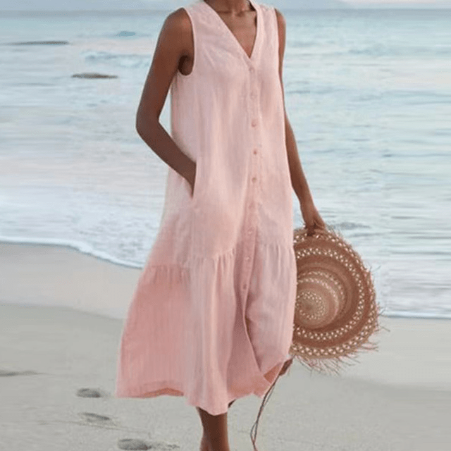 Lyra Linen Midi Dress