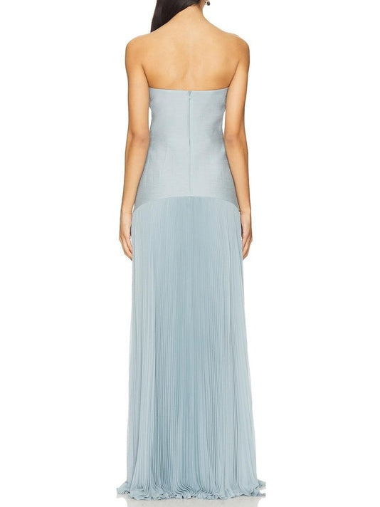 Solid Splicing Off-Shoulder Maxi Dress