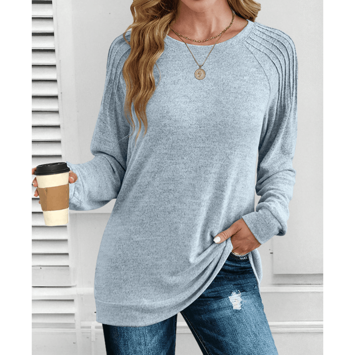 Alisa Ribbed Shoulder Long Sleeve