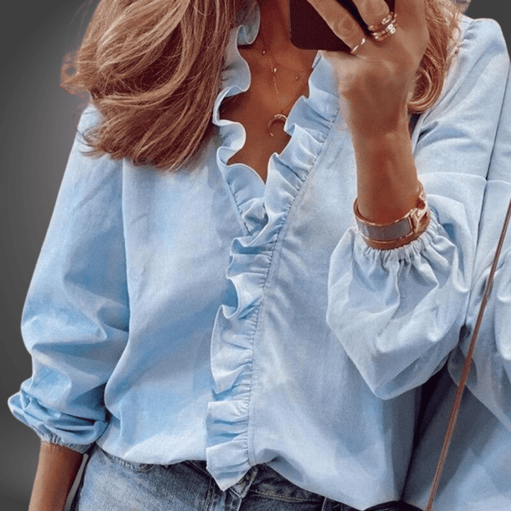 Tania Ruffled Cotton Blouse