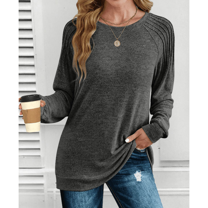 Alisa Ribbed Shoulder Long Sleeve