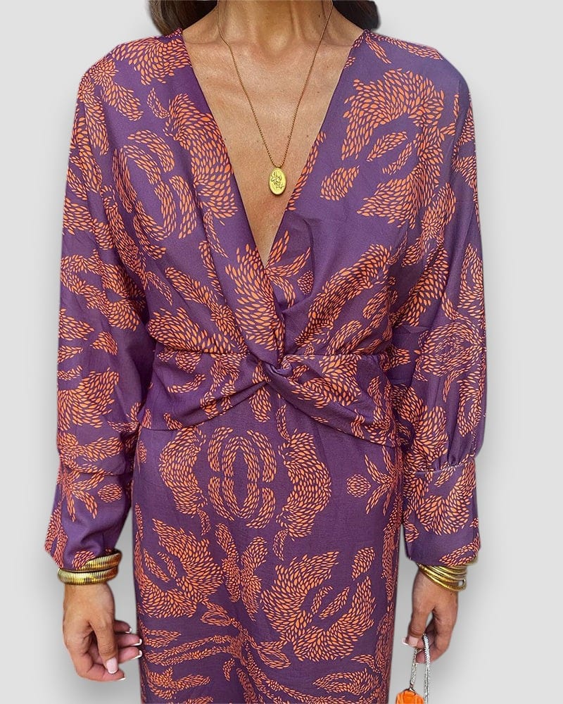 Kaia Twist-Front Maxi Dress