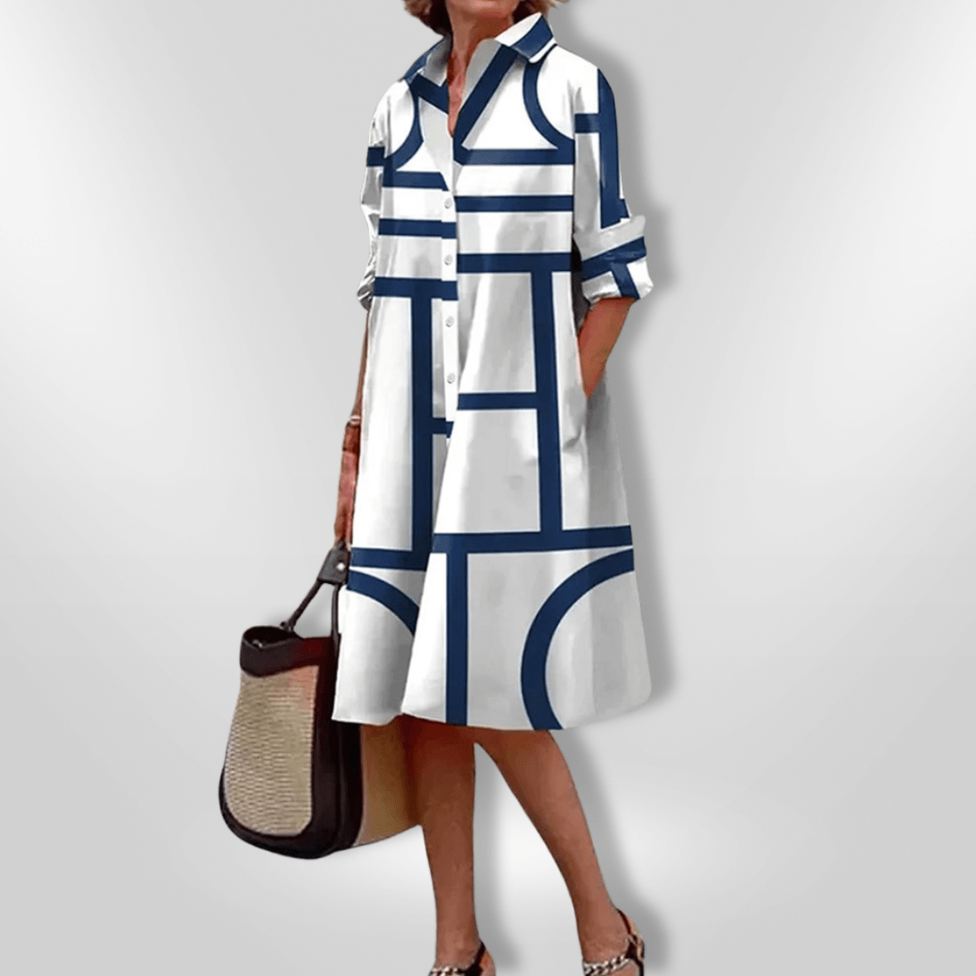 Helena Geometric Midi Dress