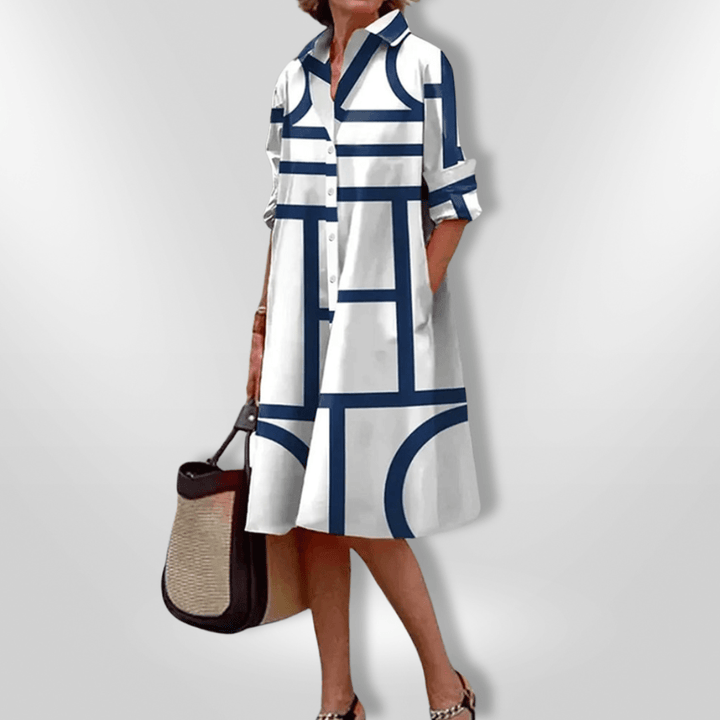 Helena Geometric Midi Dress