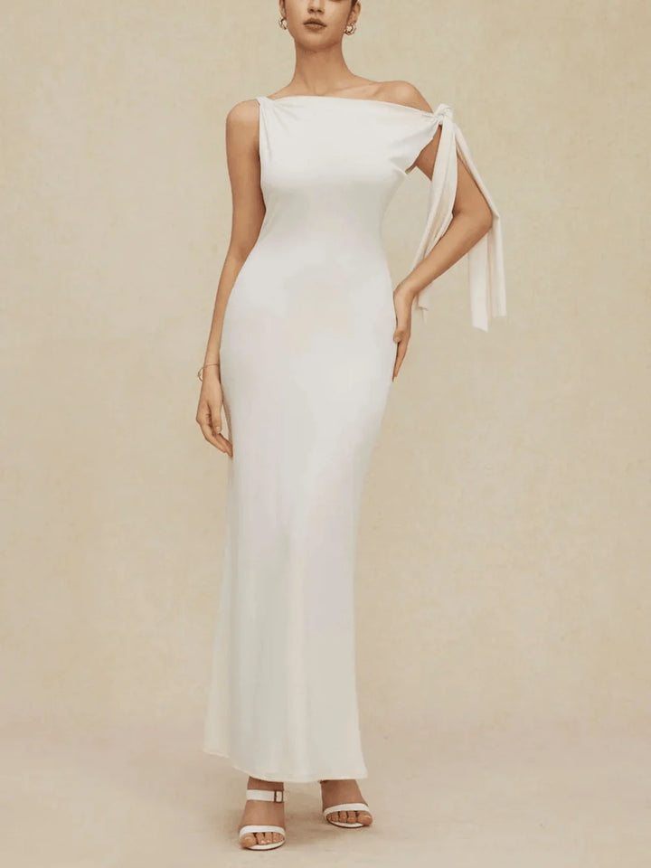 Lynn Asymmetric Tie Detail Maxi Dress