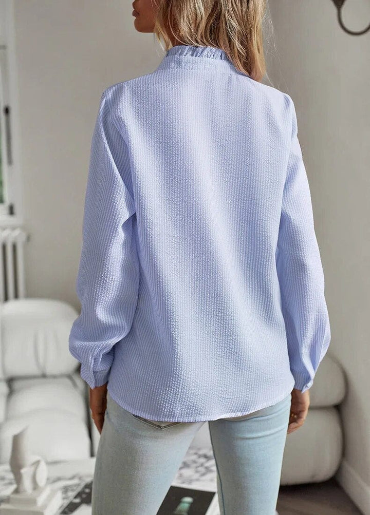 Isabella Striped Ruffle Blouse