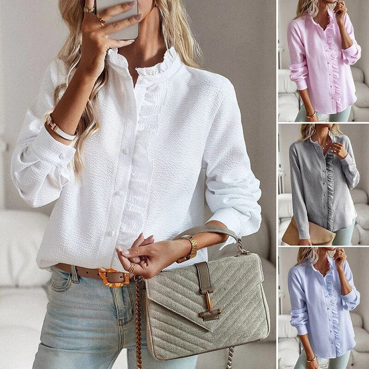 Isabella Striped Ruffle Blouse