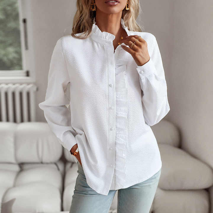 Isabella Striped Ruffle Blouse