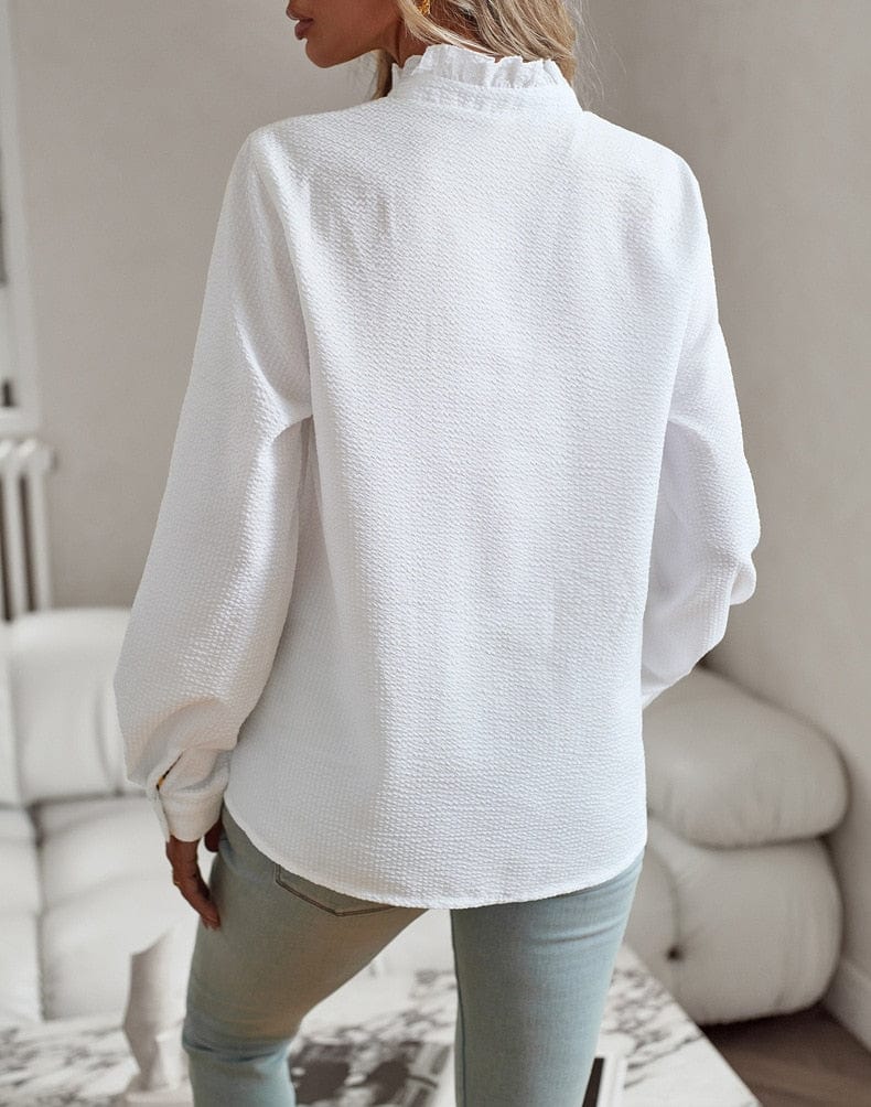 Isabella Striped Ruffle Blouse