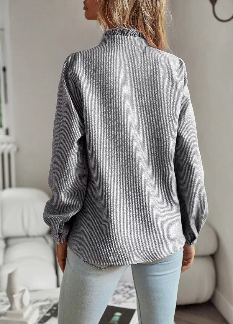 Isabella Striped Ruffle Blouse