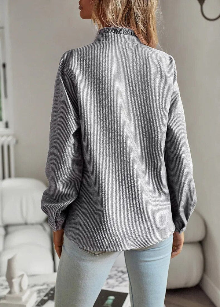 Isabella Striped Ruffle Blouse