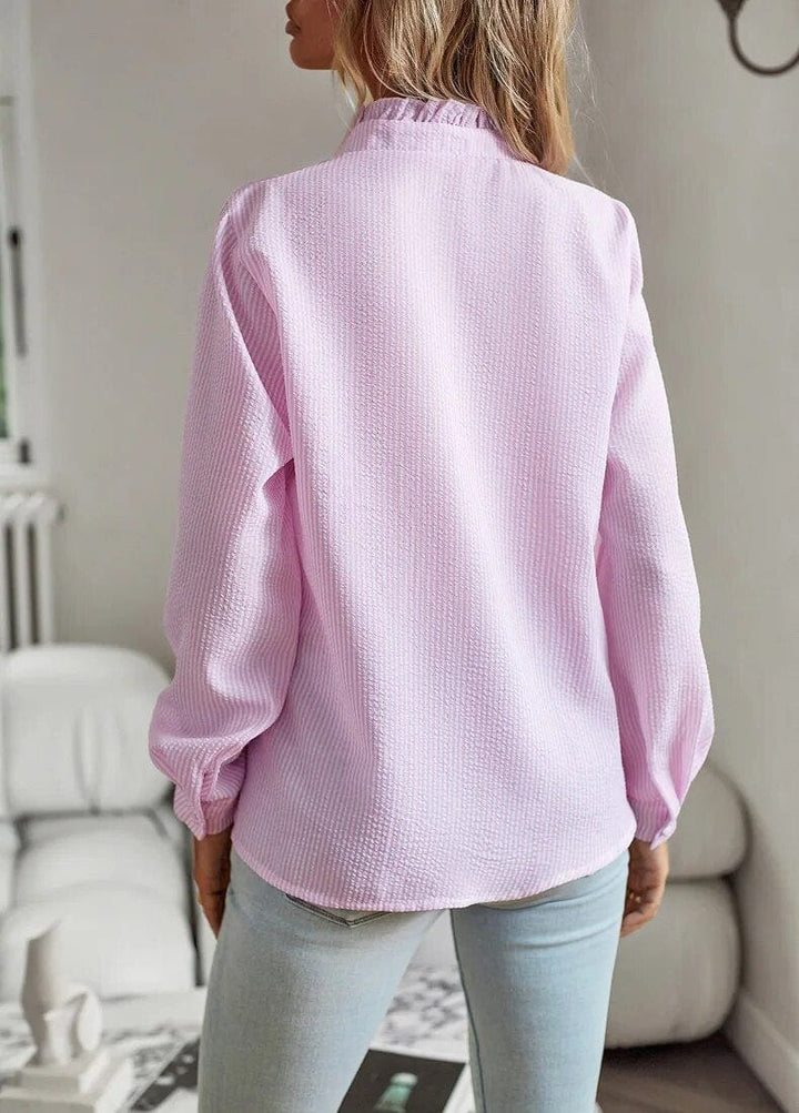 Isabella Striped Ruffle Blouse
