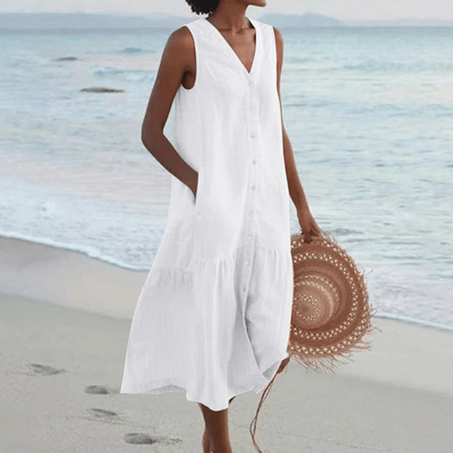 Lyra Linen Midi Dress