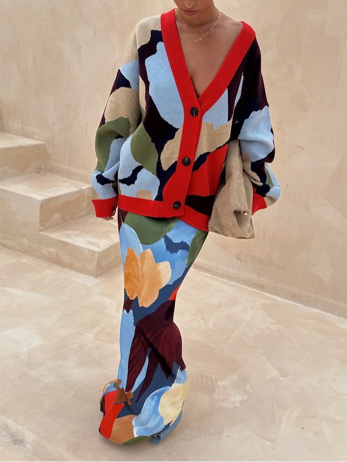 Abstract Geometric Pattern Skirt