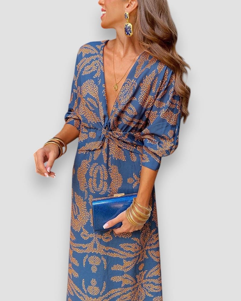 Kaia Twist-Front Maxi Dress