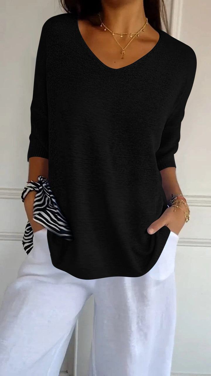 Eliana Knitted V-Neck Top