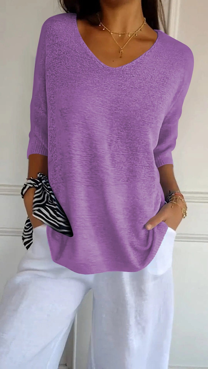 Eliana Knitted V-Neck Top