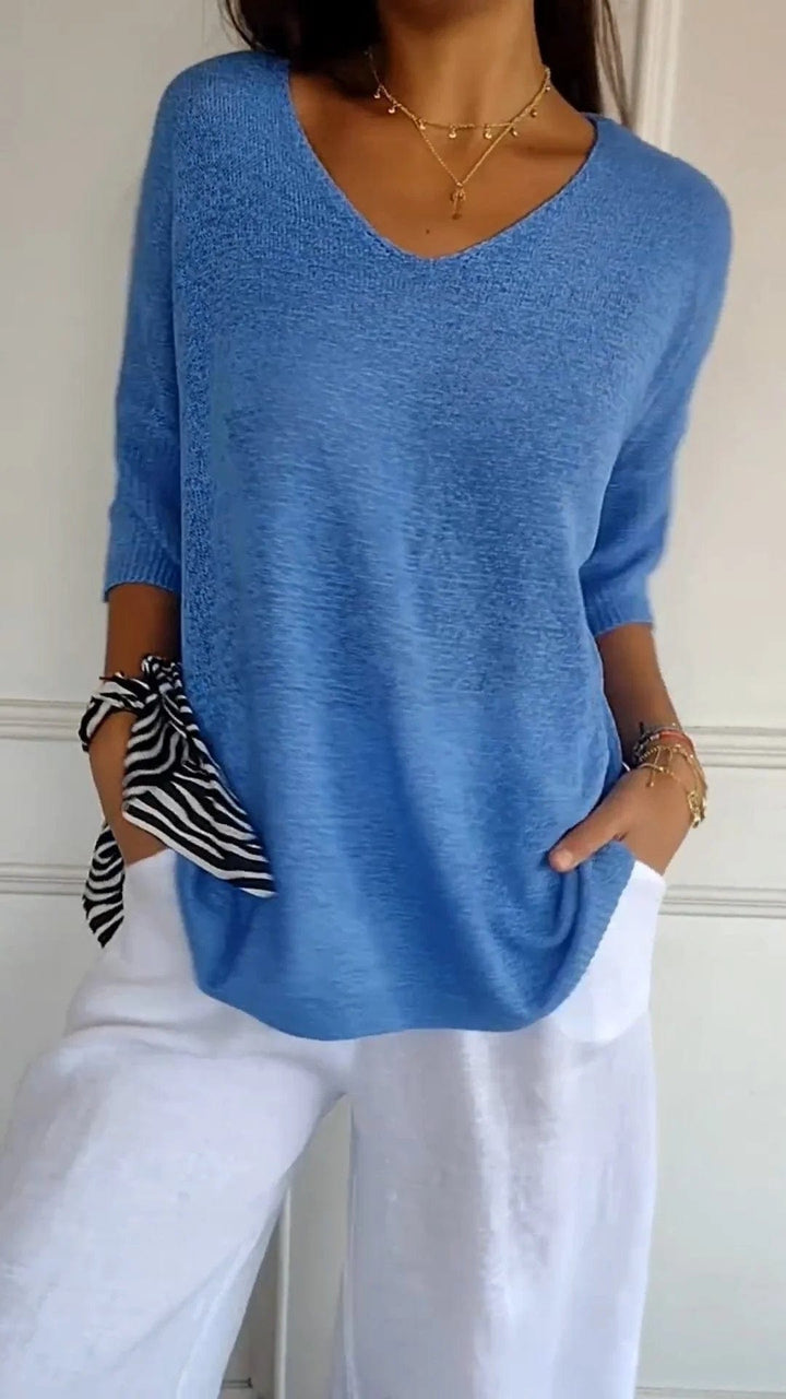Eliana Knitted V-Neck Top