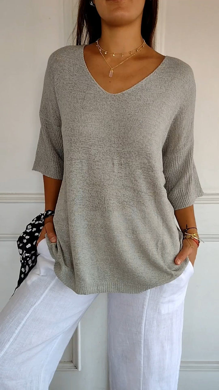 Eliana Knitted V-Neck Top