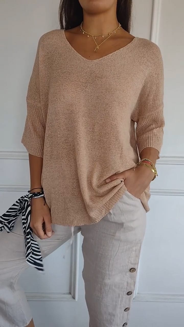 Eliana Knitted V-Neck Top