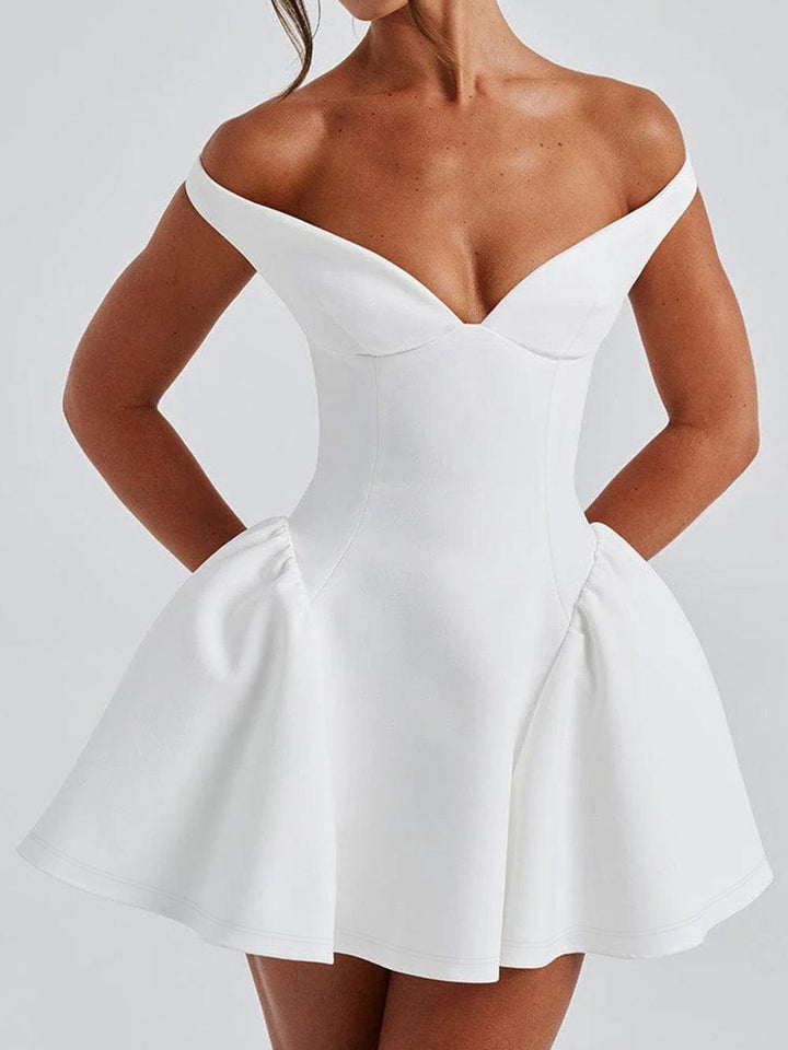 V-neck low-cut backless mini dress