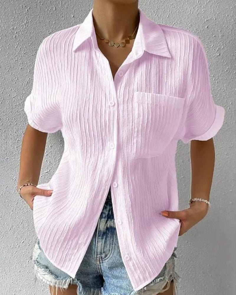 Sorella Crinkled Button-Up Shirt