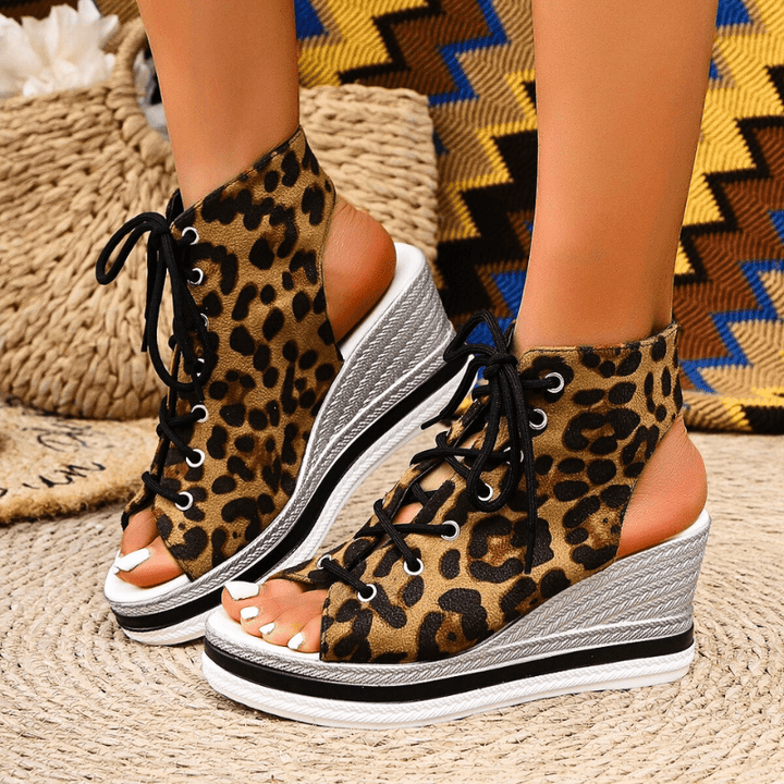 Marina Lace-Up Wedge Sandals