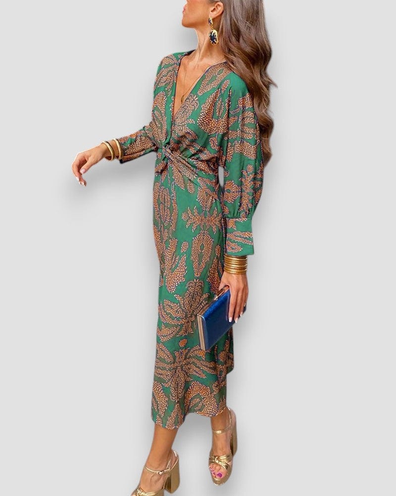 Kaia Twist-Front Maxi Dress
