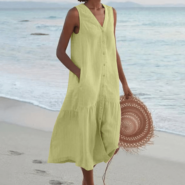 Lyra Linen Midi Dress