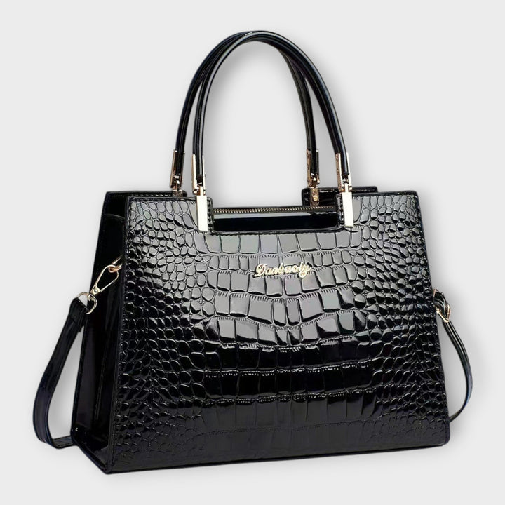 Ava - Glossy Crocodile Pattern Handbag