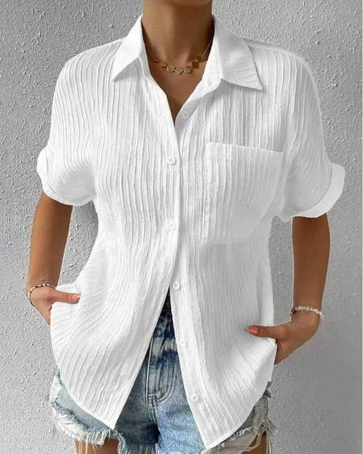 Sorella Crinkled Button-Up Shirt