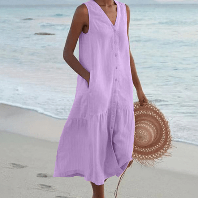 Lyra Linen Midi Dress
