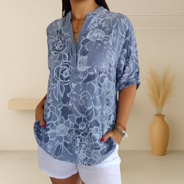 Eleyna Floral Sequin Blouse