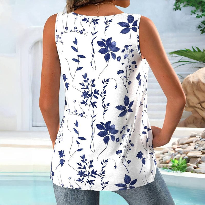 Eliana Leaf Linen Blouse