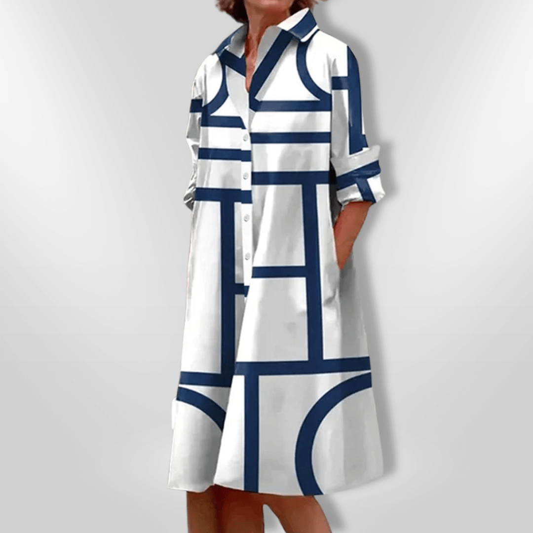 Helena Geometric Midi Dress