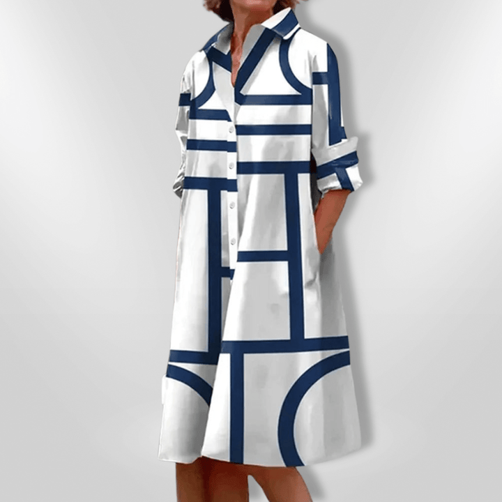 Helena Geometric Midi Dress