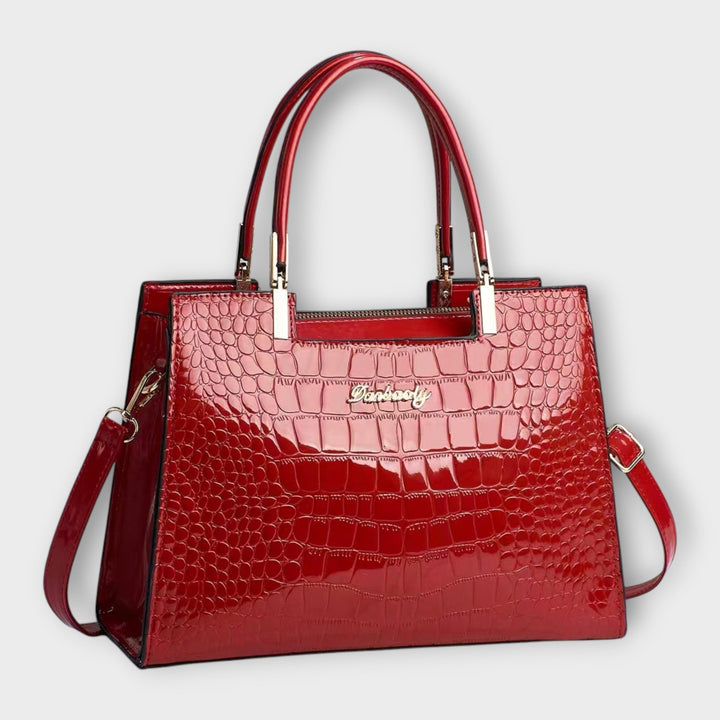 Ava - Glossy Crocodile Pattern Handbag