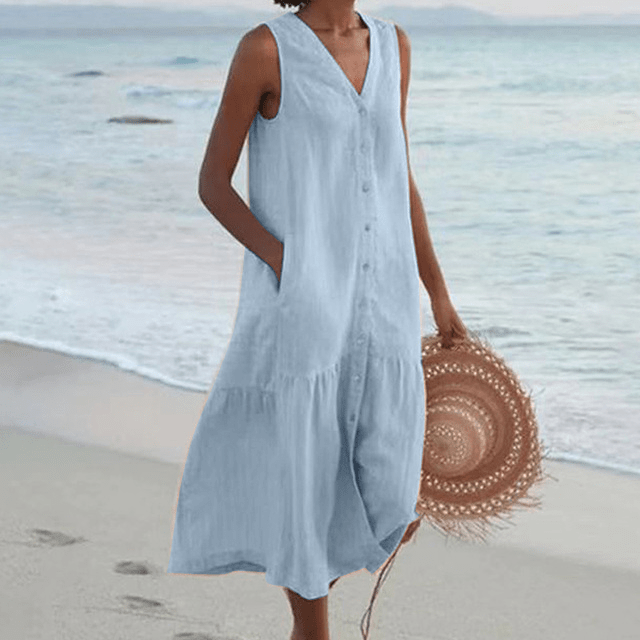 Lyra Linen Midi Dress