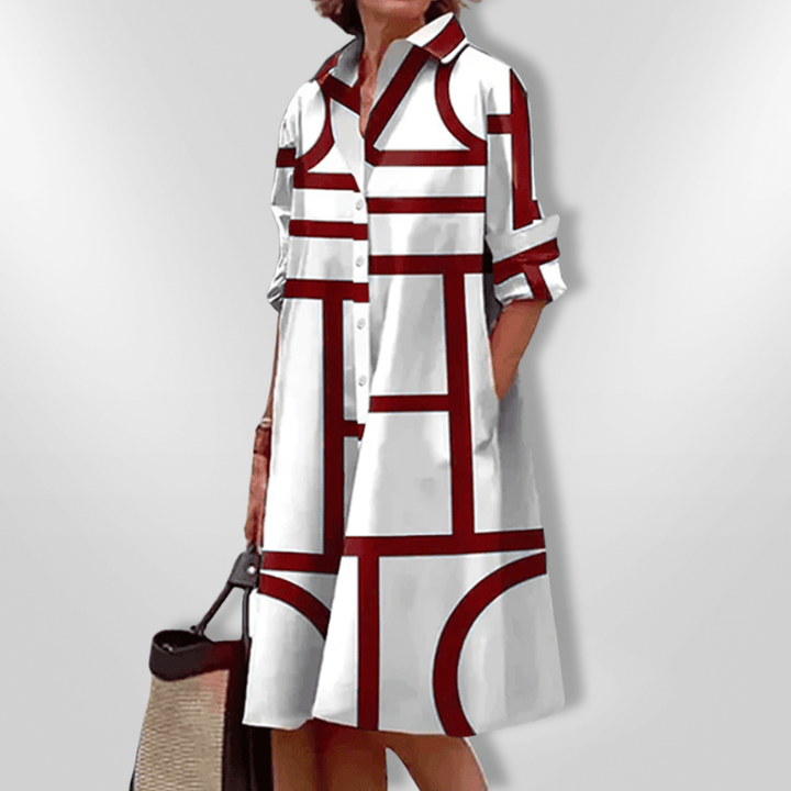 Helena Geometric Midi Dress