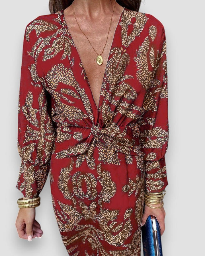 Kaia Twist-Front Maxi Dress