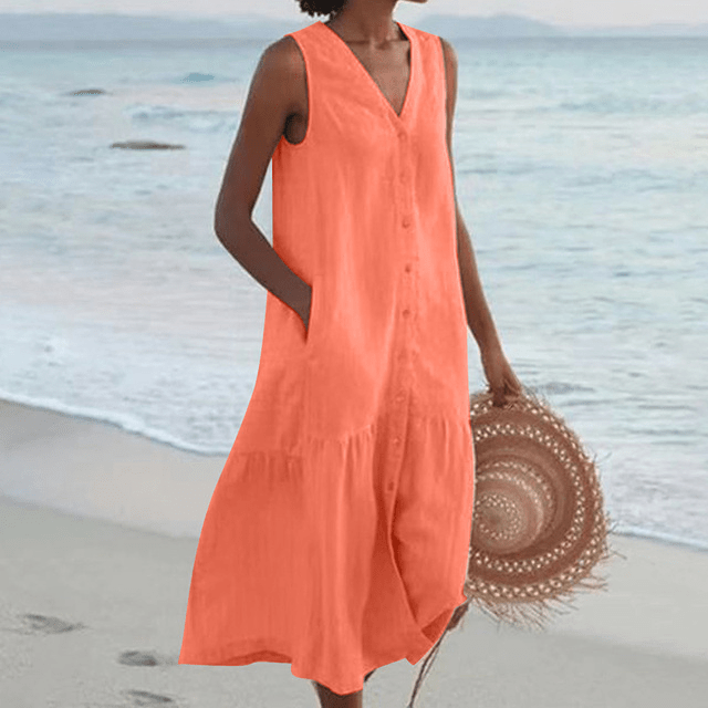 Lyra Linen Midi Dress