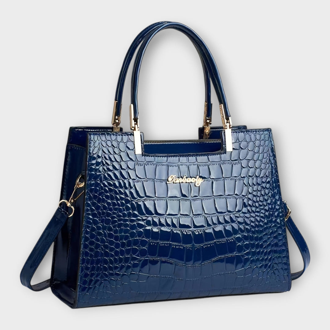 Ava - Glossy Crocodile Pattern Handbag