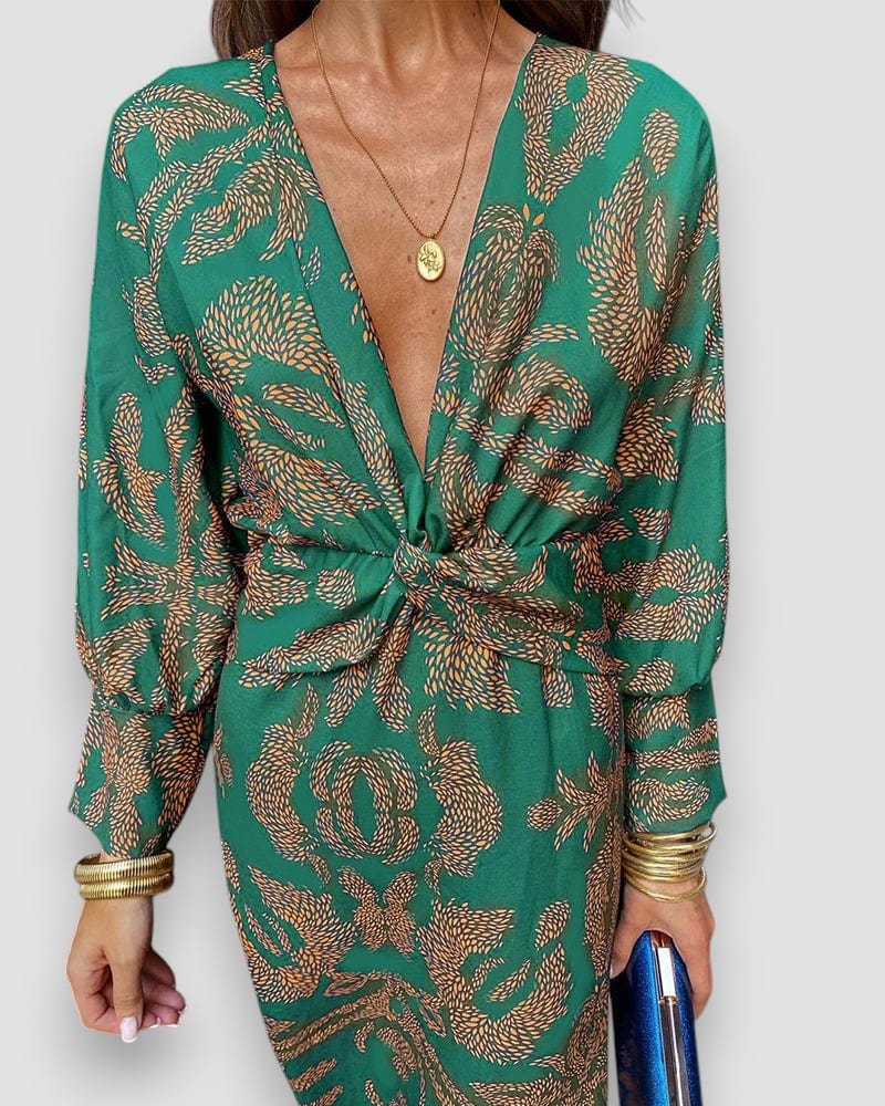 Kaia Twist-Front Maxi Dress