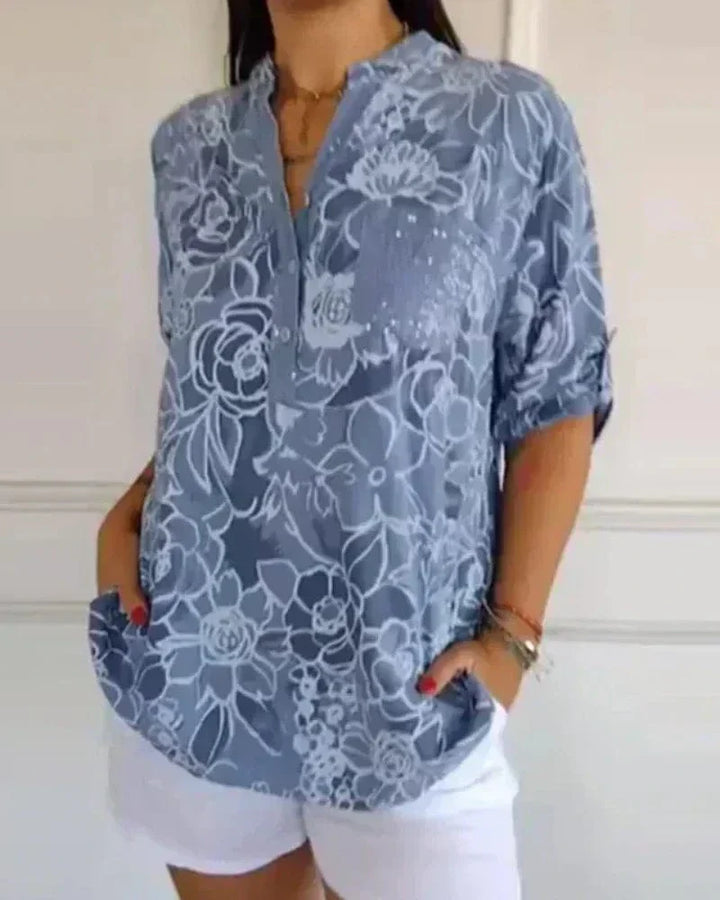 Eleyna Floral Sequin Blouse