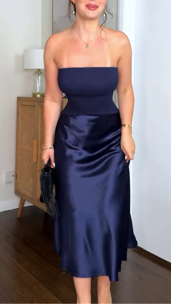 Midnight Anti-Slip Off-Shoulder Midi Dress